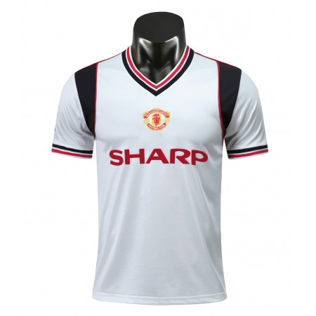 Koszulka Manchester United Retro Wyjazdowe Stroje Piłkarskie 1985 Krótki Rękaw